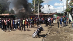Protesters in Kibra, Nairobi.